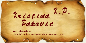 Kristina Papović vizit kartica